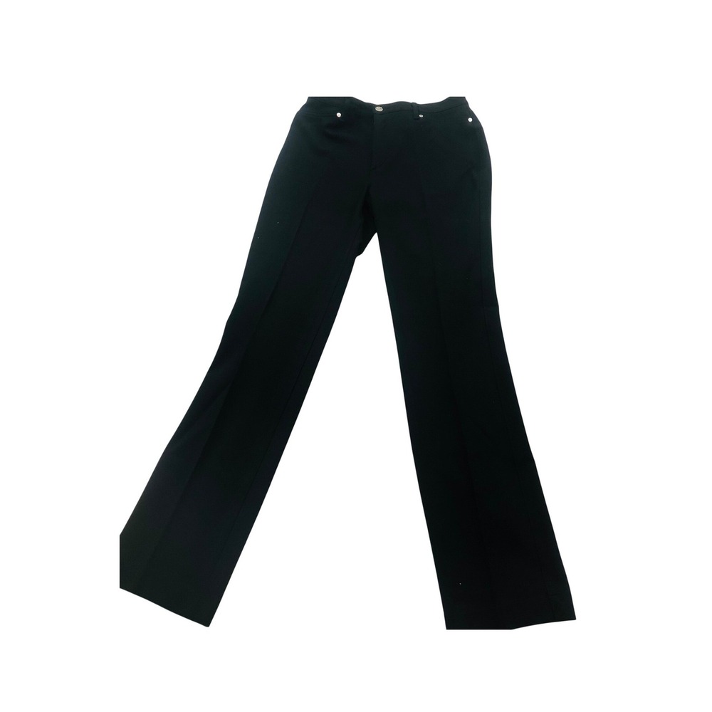 Black Dress Pants Women's Size 10 Straight Leg Rhinestone Accents Career